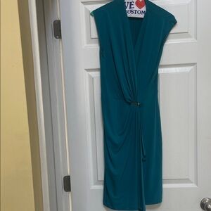 Michael Kors Teal Sleeveless Midi Dress